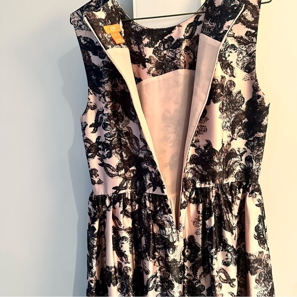 JOE FRESH Black & Pink Floral Dress Sleeveless, Pockets Roses, Wedding,  sz 8 - Picture 5 of 8